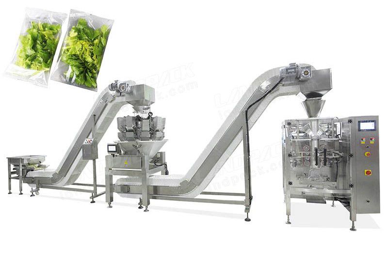 Automatic Vegetable Salad Lettuce Packing Machine with Multi Head Weigher