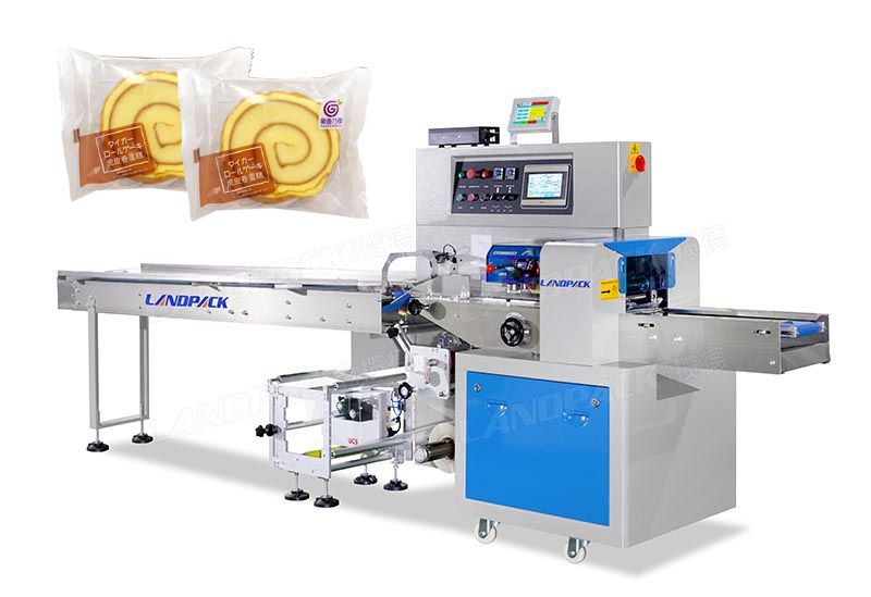 Frequency Bread Rolls Flow Packing Machine With Labeling