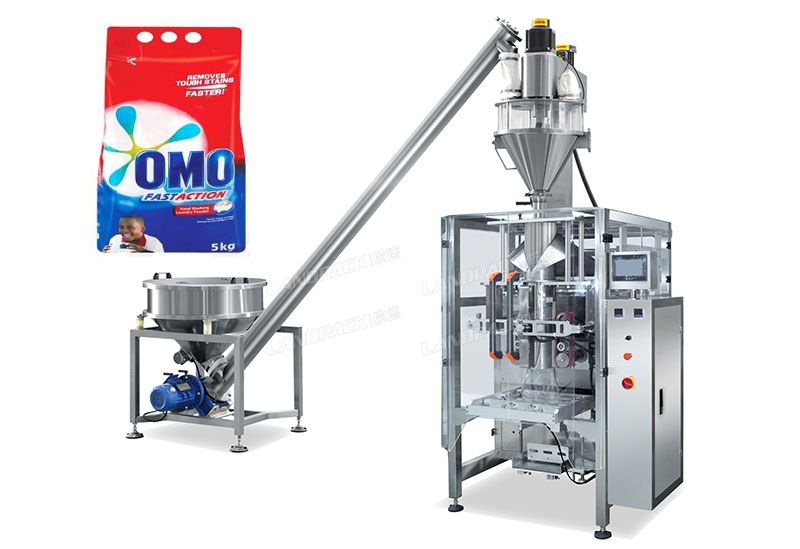 Detergent Powder Soap Packing Machine For Pillow Bag With Hanging Hole