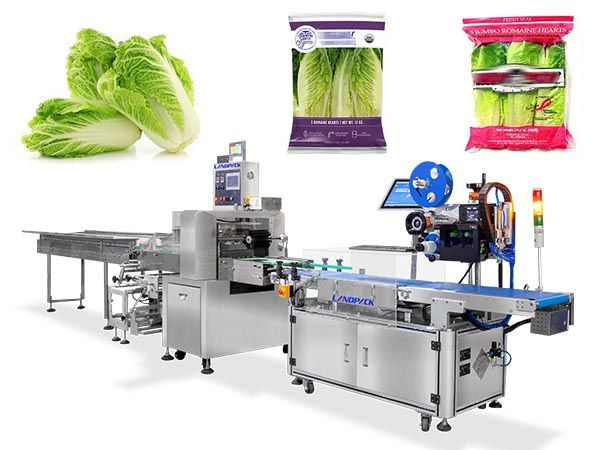 Automaic Fruit And Vegetable Flow Labeling Wrapping Machine
