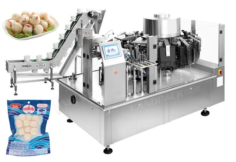Automatic Meatballs Premade Pouch Rotary Vacuum Packing Machine