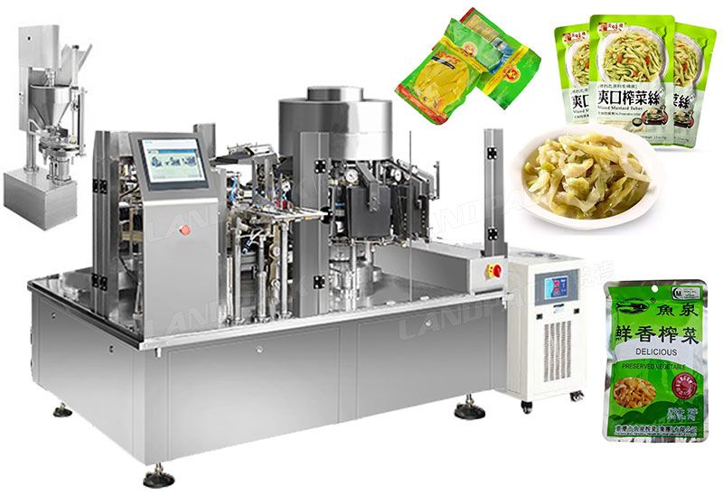 High Speed Automatic Pickles Rotary Vacuum Doypack Machine