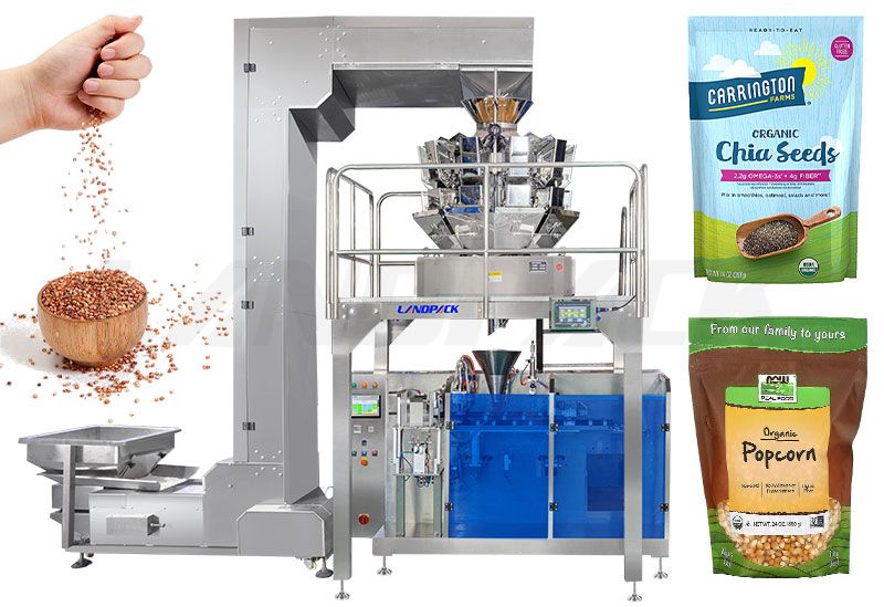 Automatic Horizontal Granules Stand Up Pouch Filling Machine With Multihead Weigher