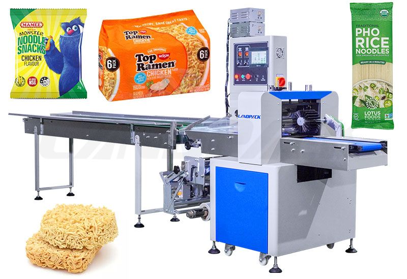 Autoamtic Pillow Flow Wrap Packing Machine With Three Servos