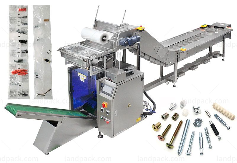 Automatic Fastener Pouch Packing Machine With Conveyor Belt