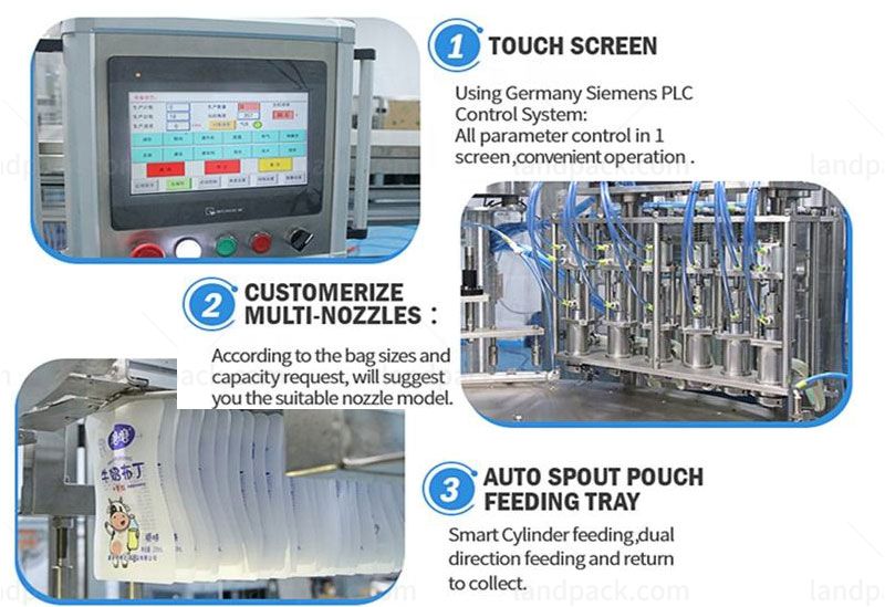 stand up pouch with spout filling machine