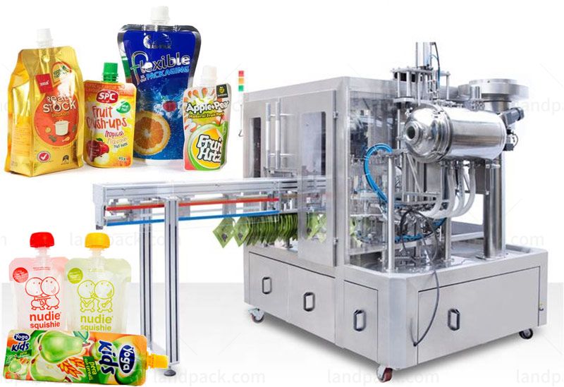 High Speed Fruit Jelly Spout Pouch Filling Capping And Packaging Machine