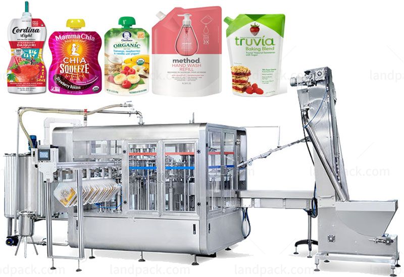 High Speed Continuous Spout Pouch Filling And Capping Machine For Juice/ Puree /Paste / Honey / Ketchup