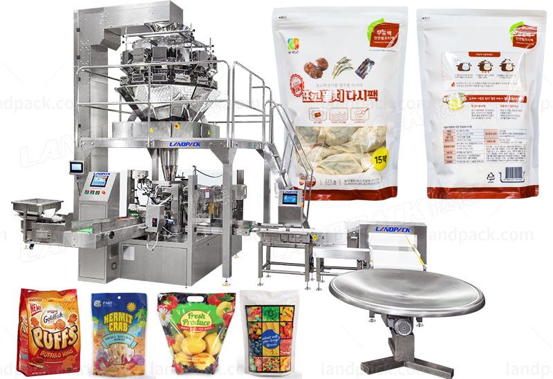 Automatic Weighing Filling Biscuit Cookie Nuts Doypack Machine Zip Lock Bags Packing Machine