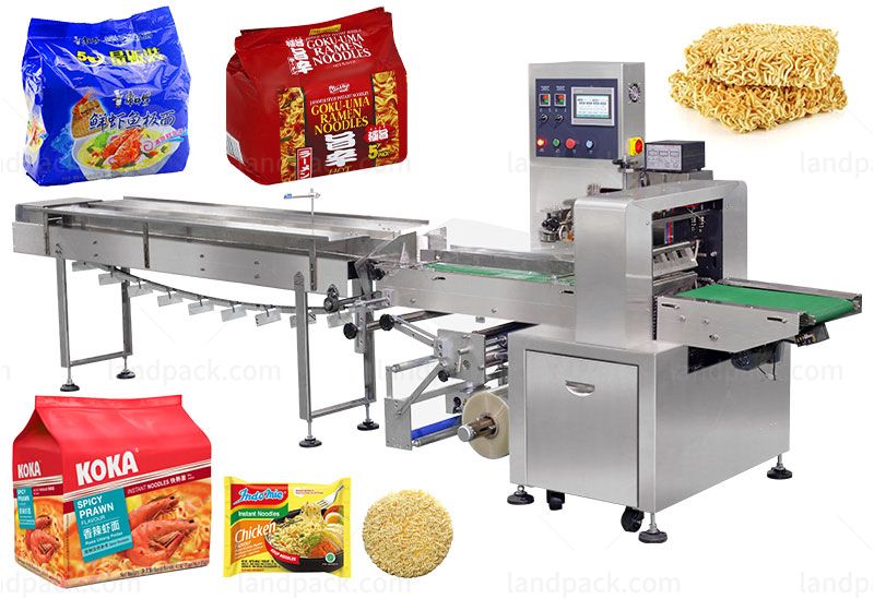 Envolvedora de flujo horizontal automática para galletas/pan/fideos instantáneos