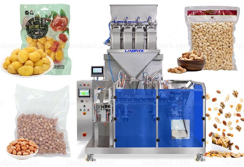 Granule Liquid Mixing Quantitative 3/ 4 Side Seal Packaging Machine With Vacuum Function