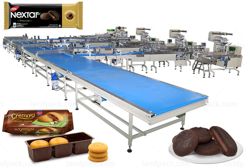 Fully Automatic Bread Biscuit Bun Feeding Packing Line Packing Machine