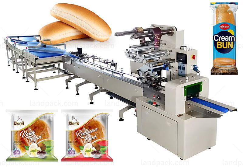Automatic Healthy Oat Bar Bun Bread Bicuit Package Machine Line