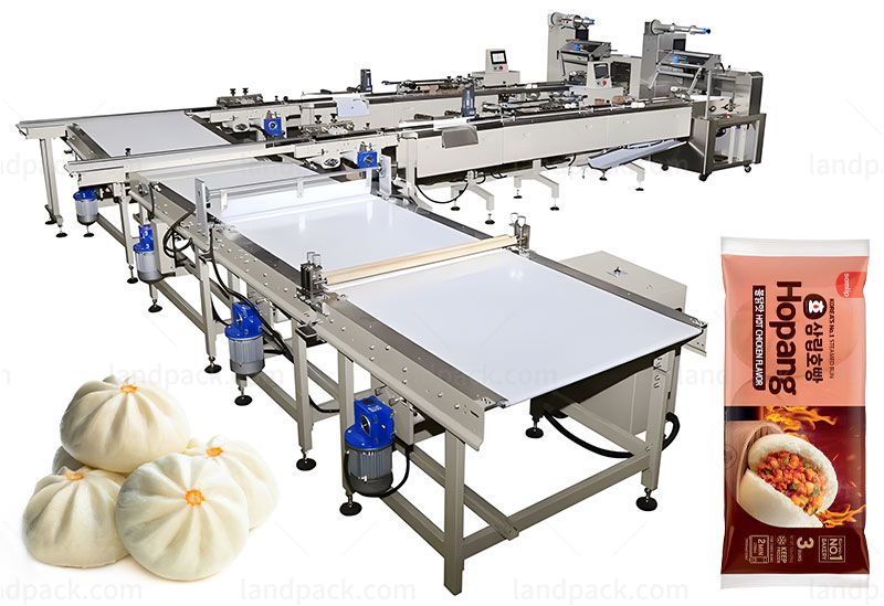 Automatic Chocolate Bar Bun Bread Biscuit Feeding Package Machine Line