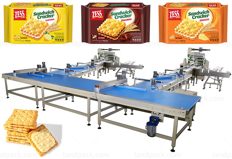 Automatic Feeding Packing Line Horizontal Biscuit Packaging Machine For Pillow Bag