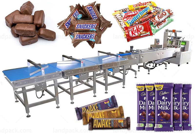 Multi-function Packaging Machine Line Horizontal Flow Wrapper For Chocolate Bar