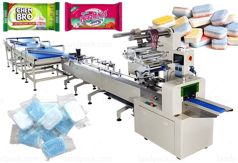 Automatic Cutlery Detergent Soap Package Line Detergent Bar Feeding Packing Machine