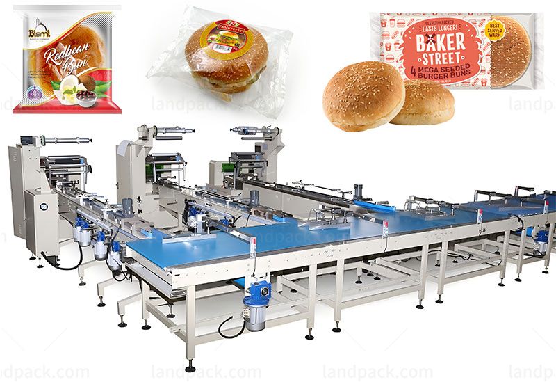 Automatic Bun Bread Cookies Biscuit Feeding Packaging Line