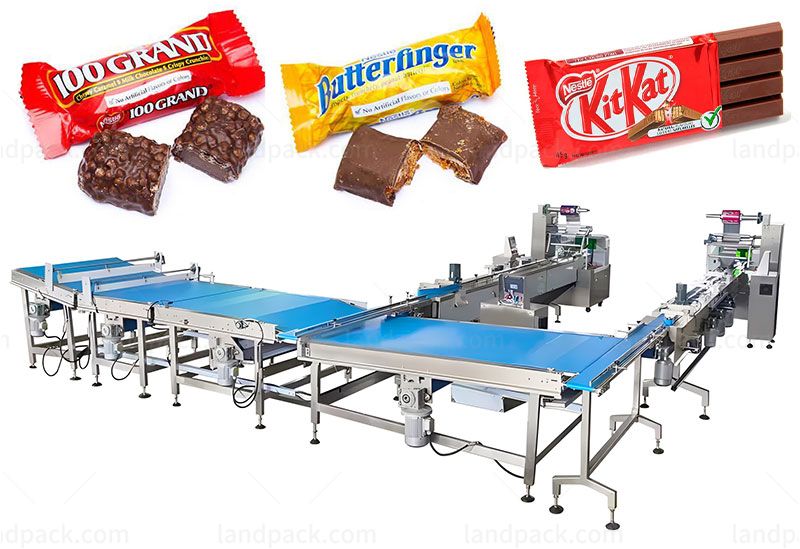 Automatic Chocolate Feeding Packing Line Horizontal Candy Packaging Machine For Pillow Bag