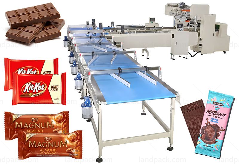 Automatic Chocolate Packaging Line Horizontal Candy Flow Pack Machine