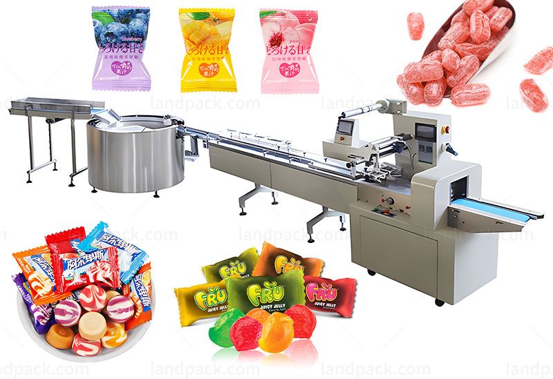 Automatic Feeding Packaging Line Candy Turntable Automatic Packing Line