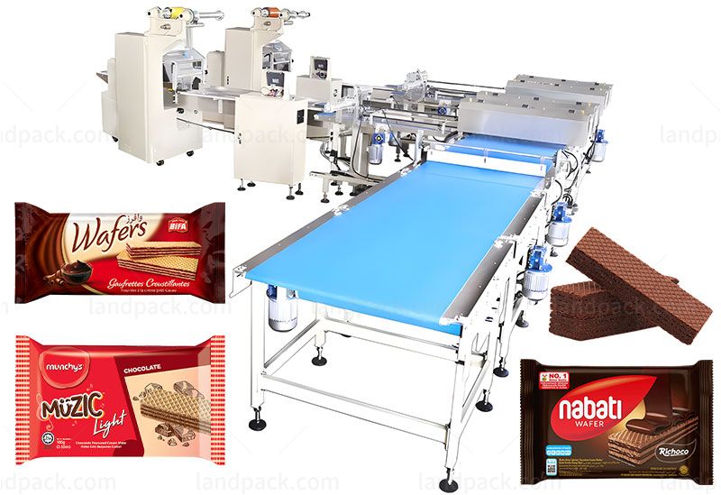 High Speed Wafer Biscuit Automatic Packaging And Feeding Line System