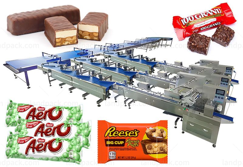 Chocolte Packing Packaging Line For Biscuit Bread Food Feed Packing Machine Line