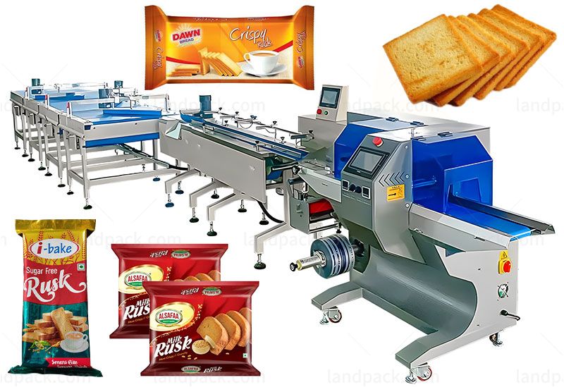 Automatic Rusk Cake Pastry Packing Machine Feeding Packing Machine Line