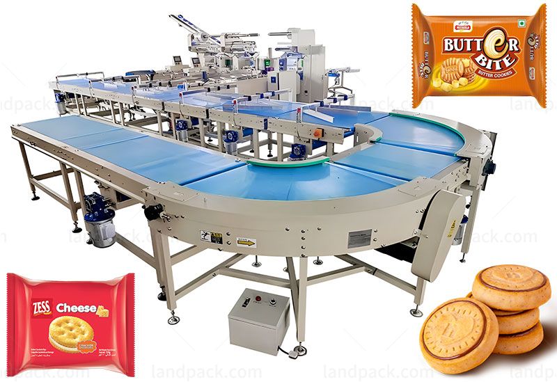 Automatic Biscuit Cookie Packaging Machine Line Flow Packing Machine