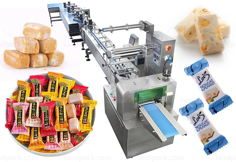 Automatic Candy Bar Peanut Candy Feeding Packaging Machine Line