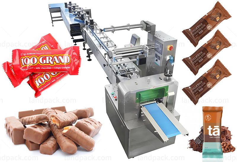 Automatic High Speed Chocolate Bar Horizontal Feeding Wrapping Packaging Line
