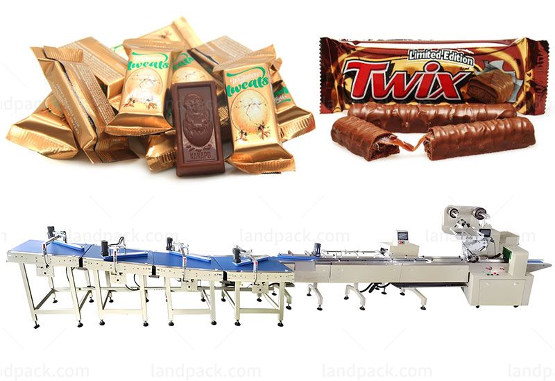 Automatic Chocolate Bar Flow Feeding System Packing Machine Line