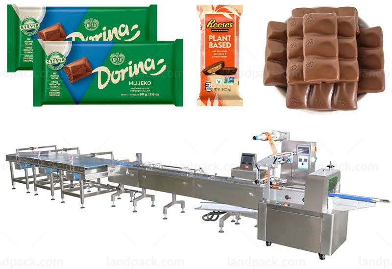 Automatic Chocolate Snack Bar Feeding Wrapping Packing Line
