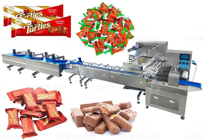 Automatic Candy Gummy Caramel Feeding Sorting Packing Line Flow Packaging Machine