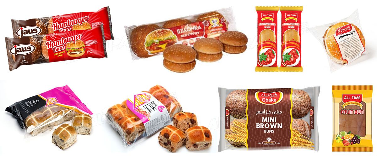 Automatic Sandwich Biscuit Rusk Hamburger Bun Horizontal Food Flow Packing Line