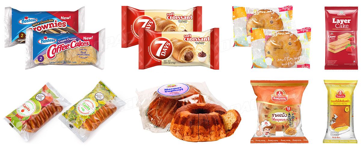 Automatic Bread pillow packing machine Rusk Bun Biscuit feeding packaging line