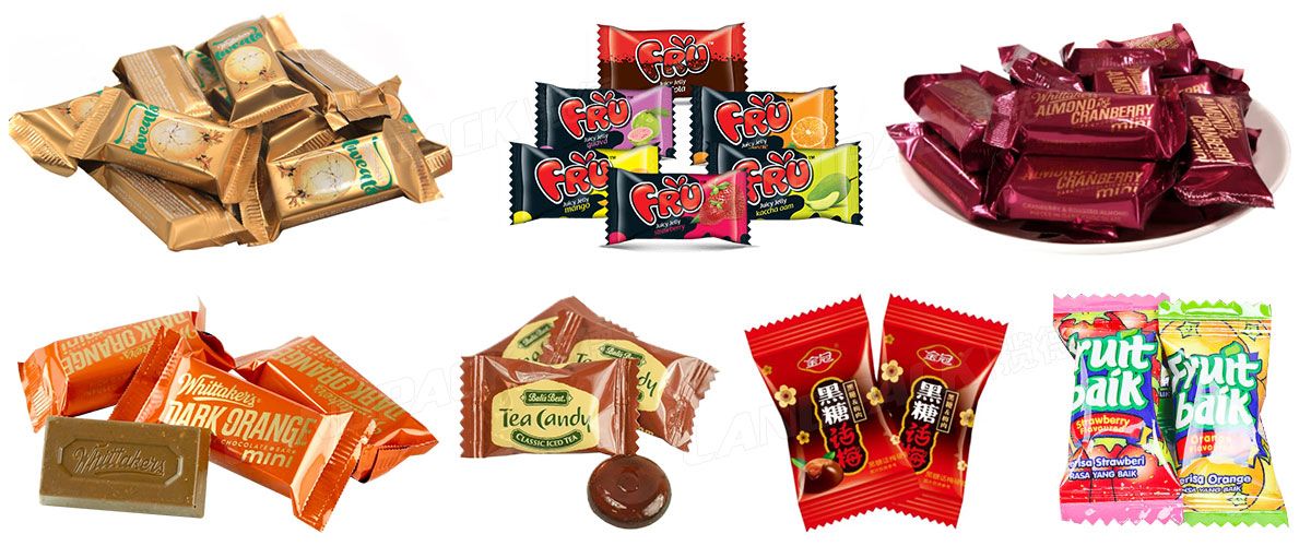 Automatic Candy Horizontal Feeding Packing Line Servo Gummy Packaging Machinery